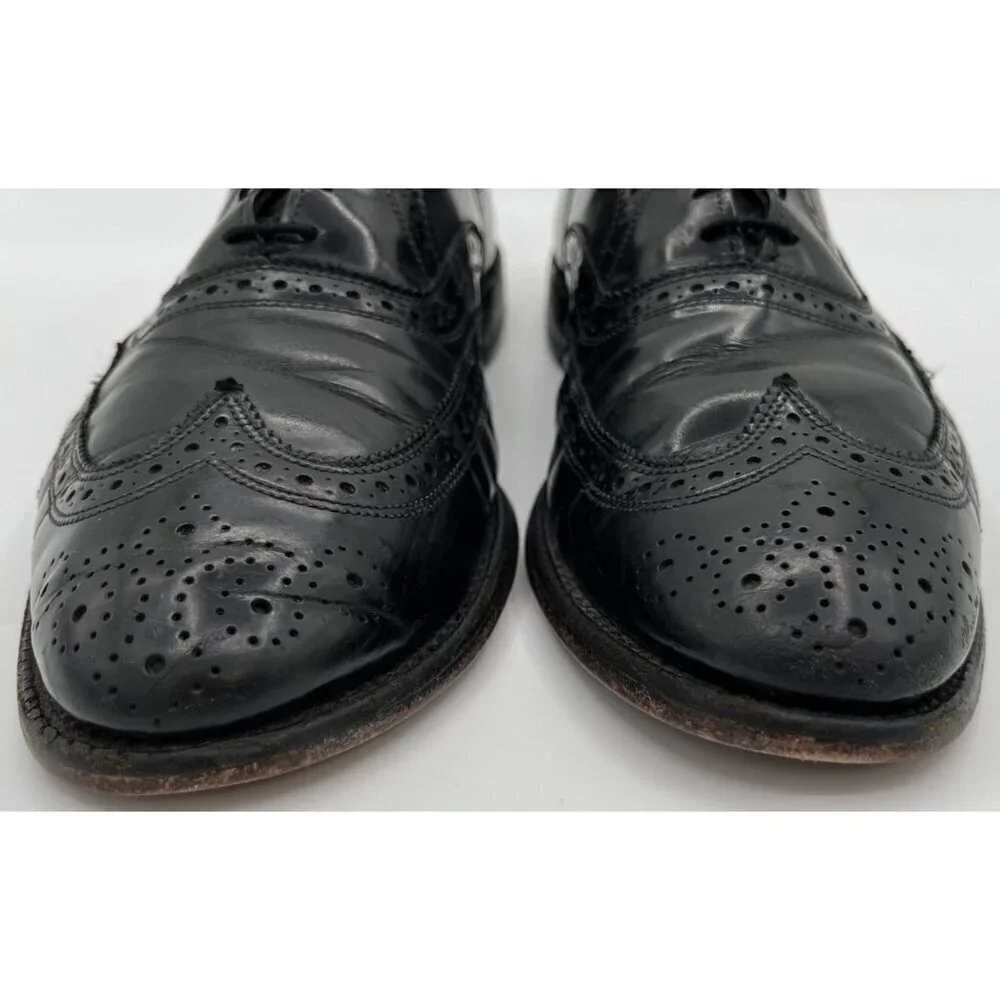 Allen Edmonds Lloyd Black Leather Wingtip Brogue Oxford Dress Shoe Mens 10.5 D